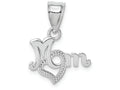 FJC Finejewelers 14k White Gold Mom with Heart Charm