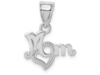 FJC Finejewelers 14k White Gold Mom with Heart Charm
