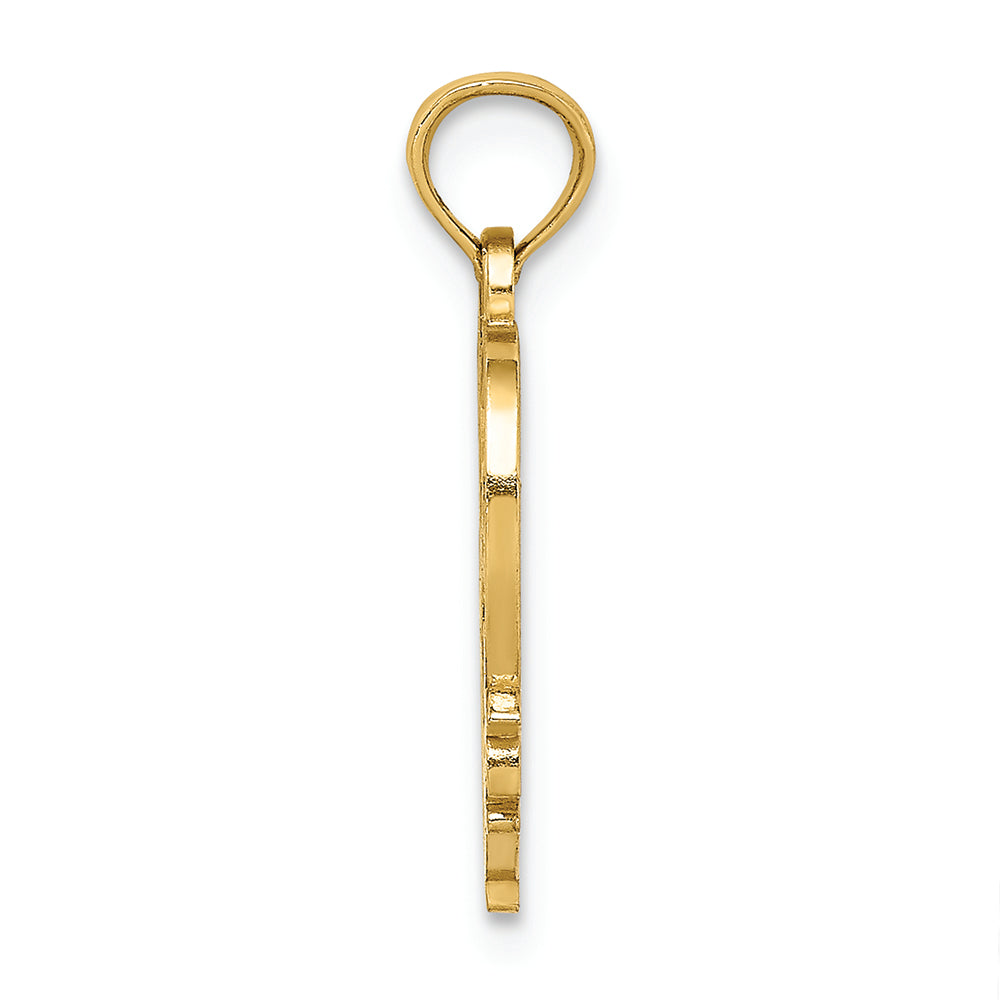 FJC Finejewelers 14k Yellow Gold #1 Mother In Heart Frame Charm