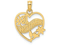 FJC Finejewelers 14k Yellow Gold #1 Mother In Heart Frame Charm