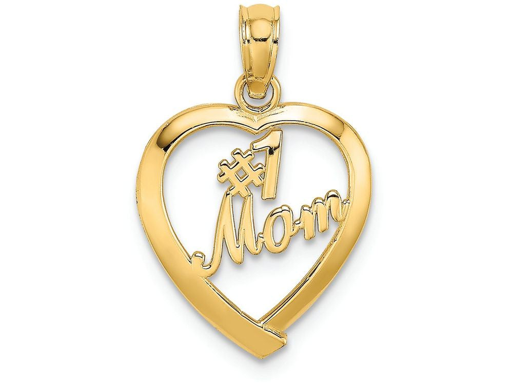 FJC Finejewelers 14k Yellow Gold #1 Mom In Heart Charm