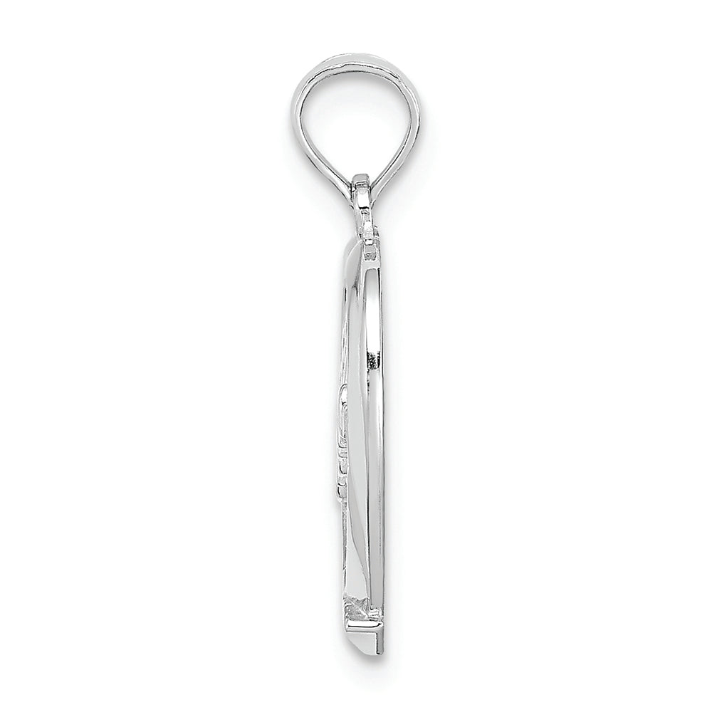 FJC Finejewelers 14k White Gold #1 Mom In Heart Charm