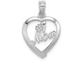 FJC Finejewelers 14k White Gold #1 Mom In Heart Charm