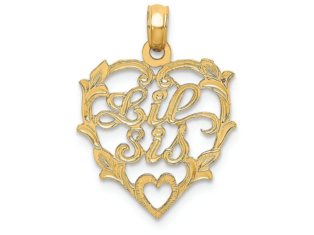 FJC Finejewelers 14k Yellow Gold Lil Sis In Heart Charm