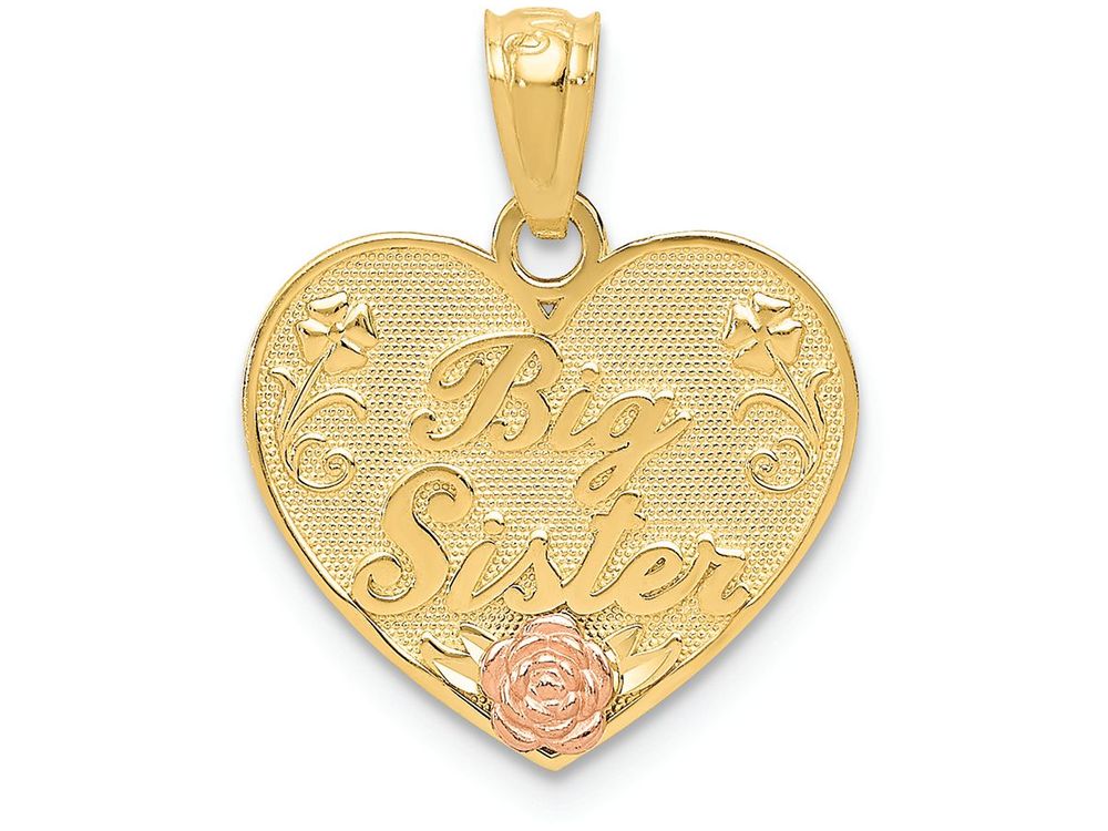 FJC Finejewelers 14k Two-tone Gold Big Sister Heart Charm