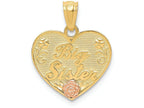 FJC Finejewelers 14k Two-tone Gold Big Sister Heart Charm
