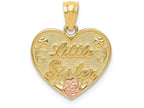 FJC Finejewelers 14k Two-tone Gold Little Sister Heart Charm