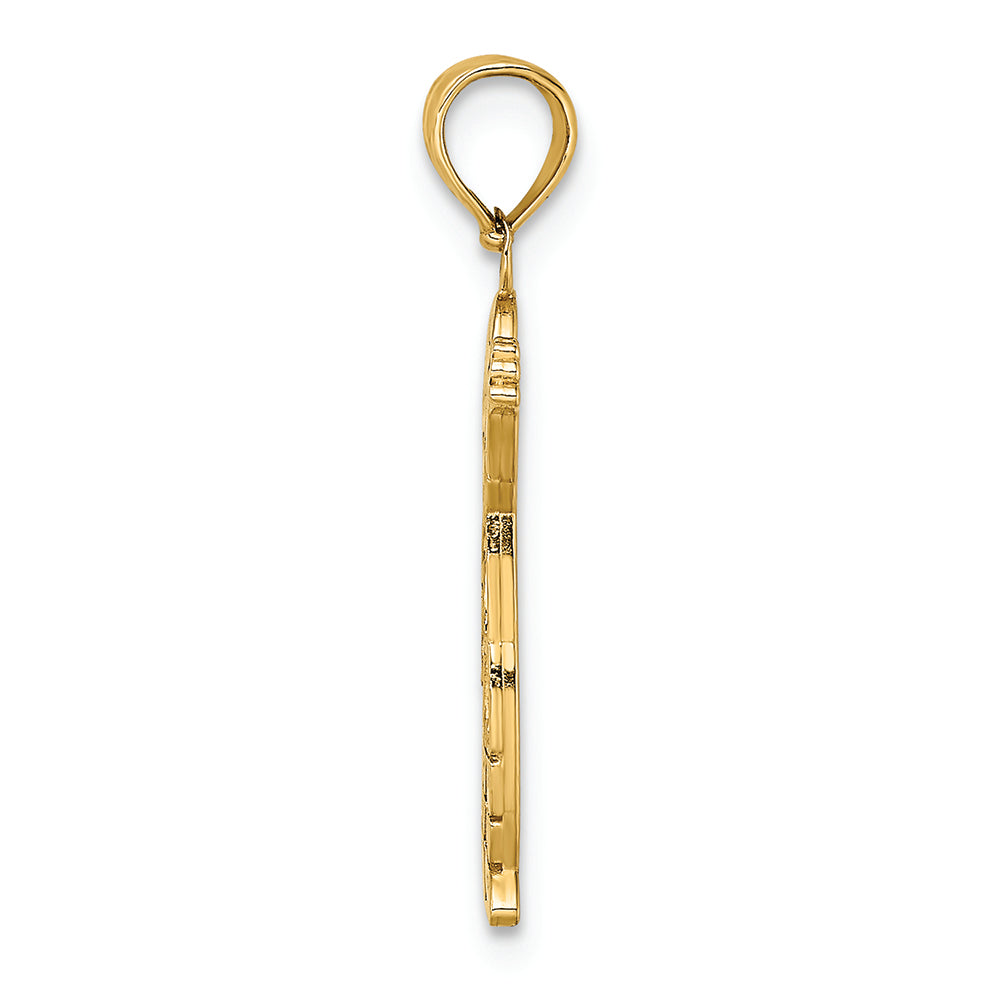 FJC Finejewelers 14k Yellow Gold Boy Waving with Heart On Pocket Charm
