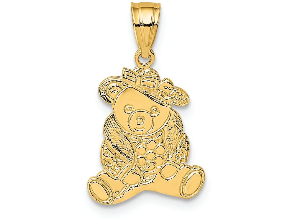FJC Finejewelers 14k Yellow Gold Dressed Up Teddy Bear Charm