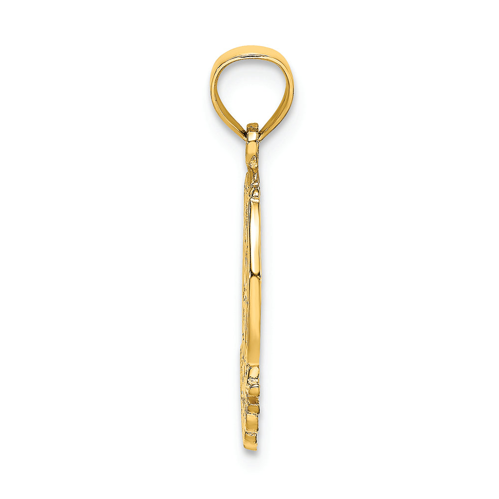 FJC Finejewelers 14k Yellow Gold Good Luck with Horseshoe And Clover Charm