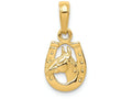 FJC Finejewelers 14k Yellow Gold Horseshoe with Horse Head Charm