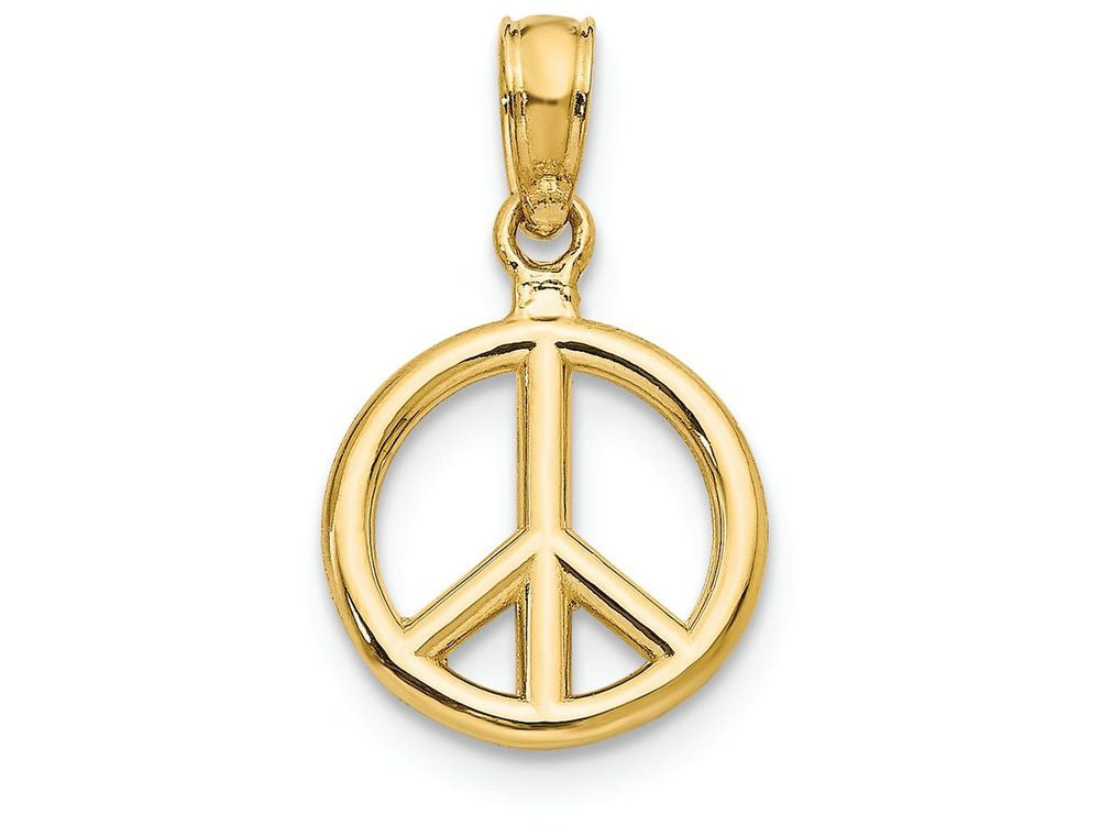 FJC Finejewelers 14k Yellow Gold Polished Peace Symbol Charm