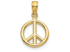 FJC Finejewelers 14k Yellow Gold Polished Peace Symbol Charm