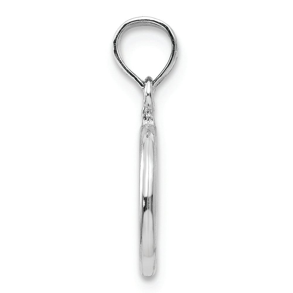 FJC Finejewelers 14k White Gold White 3d Peace Symbol Charm
