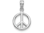 FJC Finejewelers 14k White Gold White 3d Peace Symbol Charm
