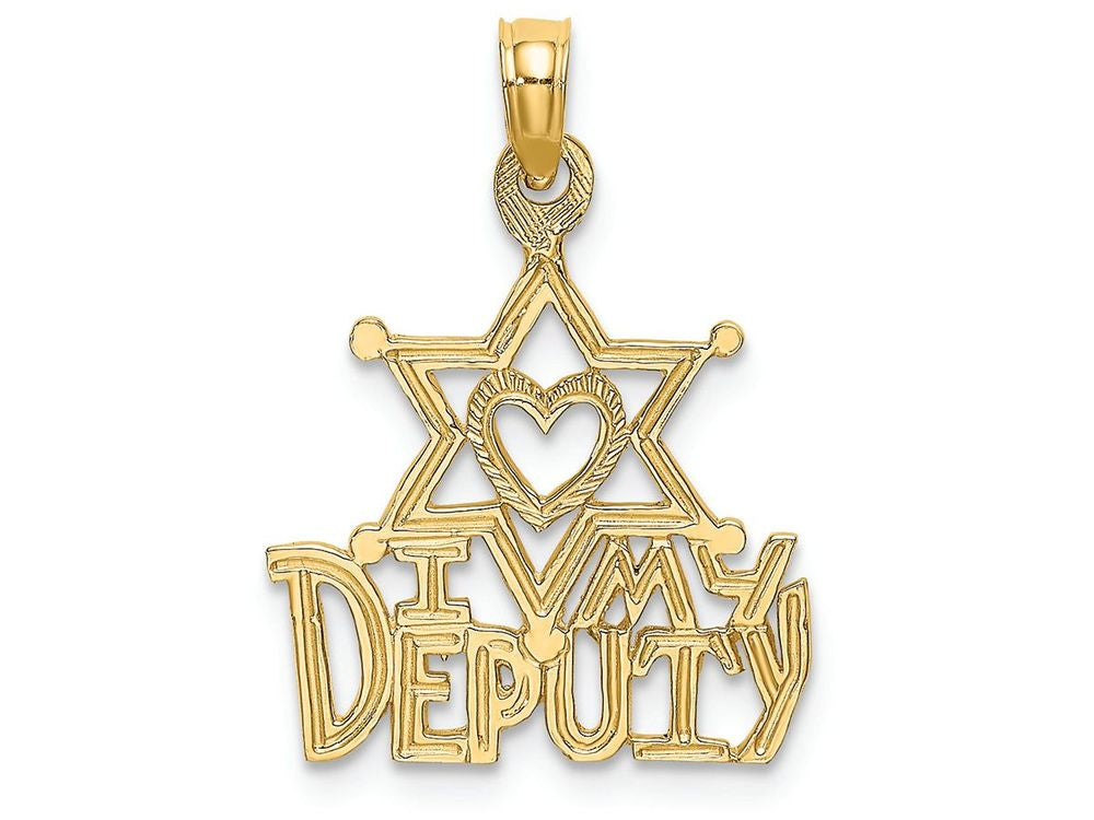 FJC Finejewelers 14k Yellow Gold I Heart My Deputy Charm