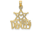 FJC Finejewelers 14k Yellow Gold I Heart My Deputy Charm