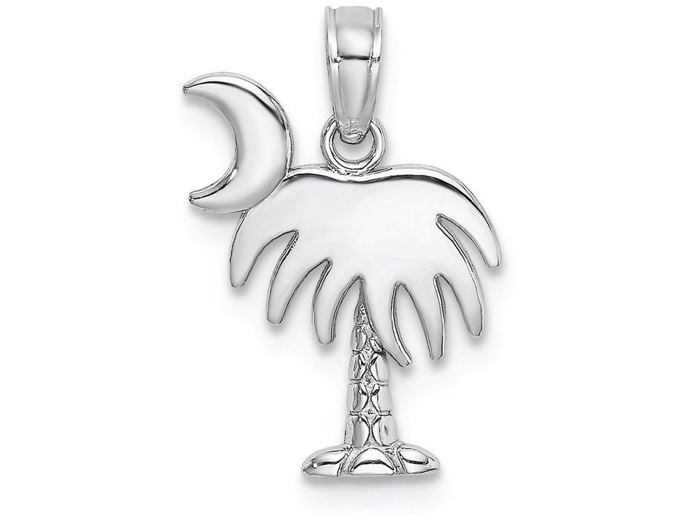 FJC Finejewelers 14k White Gold White Charleston Palm Tree with Moon - Hp Charm
