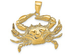FJC Finejewelers 14k Yellow Gold Blue Crab Charm