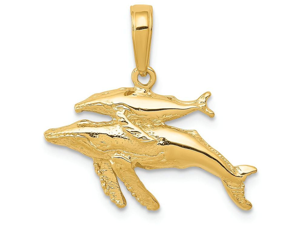 FJC Finejewelers 14k Yellow Gold Mother And Baby Humpback Whale Charm