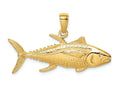FJC Finejewelers 14k Yellow Gold Yellowfin Tuna Fish Charm