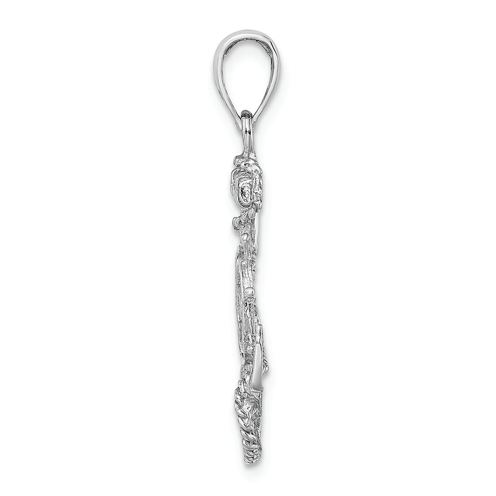 FJC Finejewelers 14k White Gold White Anchor Wheel with Flat Tips Charm