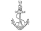 FJC Finejewelers 14k White Gold White Anchor with Rope - Charm