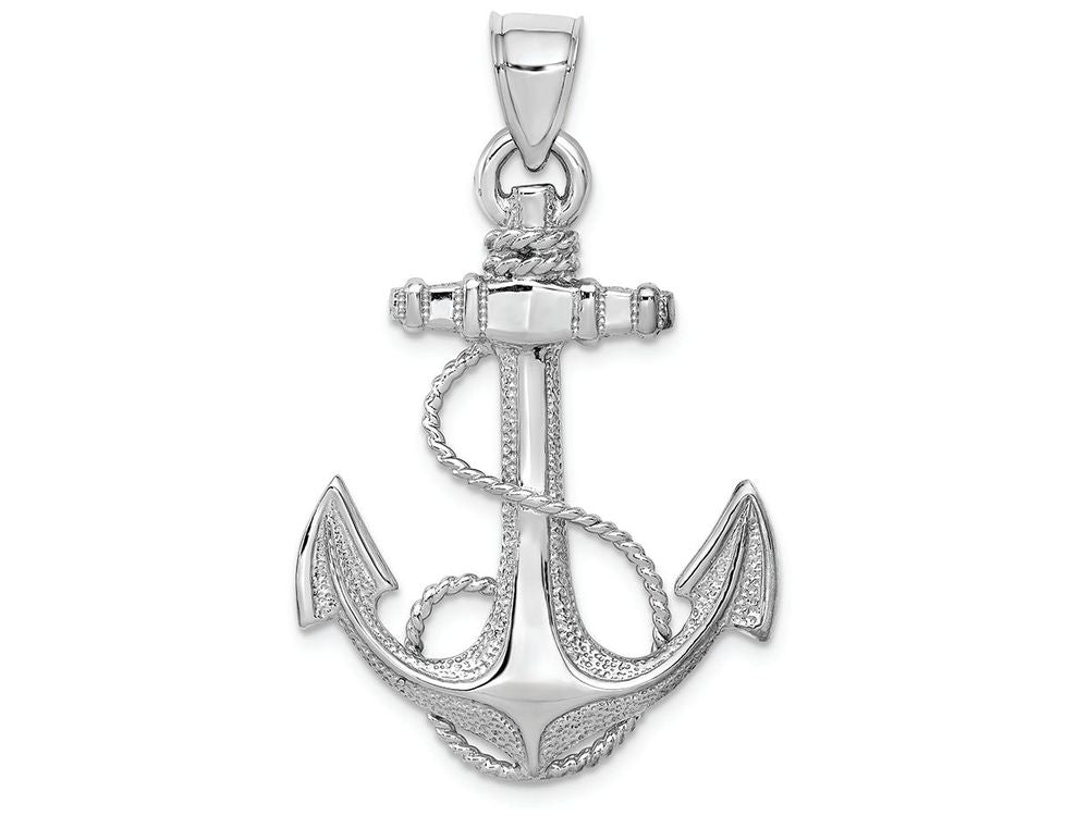 FJC Finejewelers 14k White Gold White Anchor with Rope - Charm