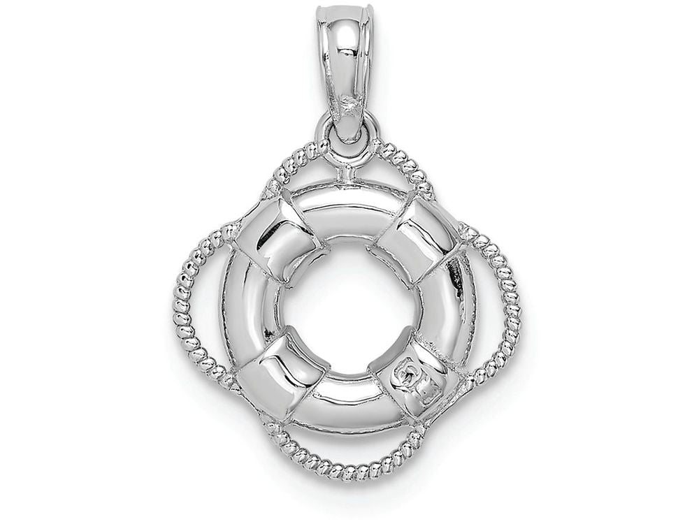FJC Finejewelers 14k White Gold Lifesaver Charm