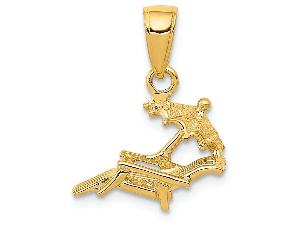 FJC Finejewelers 14k Yellow Gold 3d Lounge Beach Chair Charm