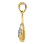 FJC Finejewelers 14k Yellow Gold with Rhodium Reversible Heart Handbag Charm