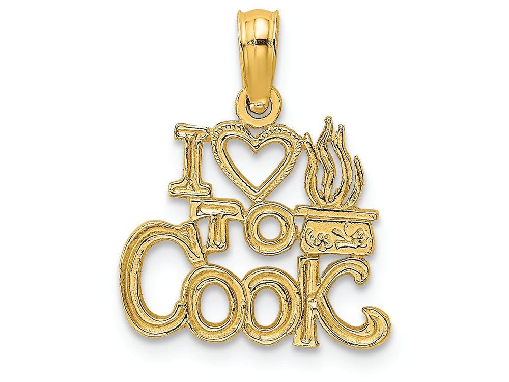 FJC Finejewelers 14k Yellow Gold I Heart To Cook Charm