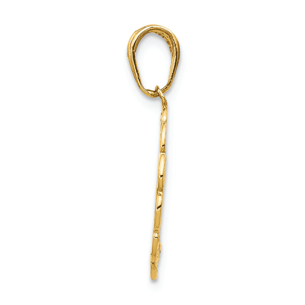 FJC Finejewelers 14k Yellow Gold Hummingbird with Flower In Frame Charm
