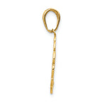 FJC Finejewelers 14k Yellow Gold Hummingbird with Flower In Frame Charm