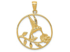 FJC Finejewelers 14k Yellow Gold Hummingbird In Round Frame Charm