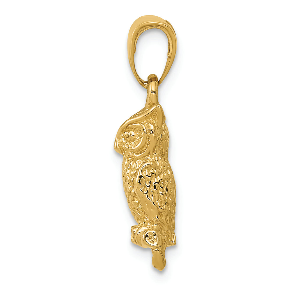 FJC Finejewelers 14k Yellow Gold 3d Owl Charm