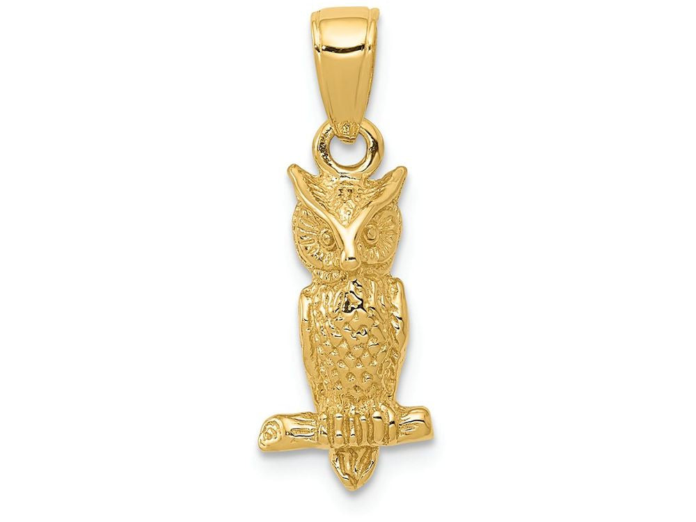 FJC Finejewelers 14k Yellow Gold 3d Owl Charm