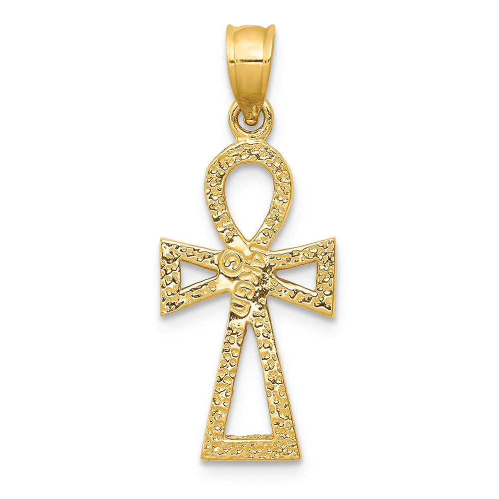 FJC Finejewelers 14k Yellow Gold Ankh Cross Charm