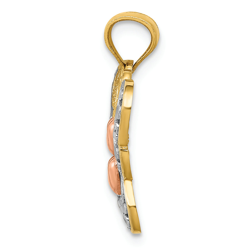 FJC Finejewelers 14k Two-tone Gold White with Rhodium Butterfly Charm