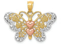 FJC Finejewelers 14k Two-tone Gold White with Rhodium Butterfly Charm
