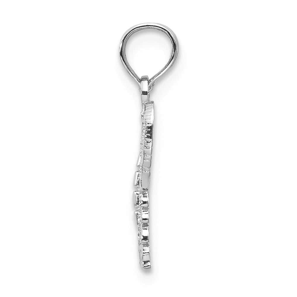 FJC Finejewelers 14k White Gold Bright Cut Butterfly Charm