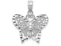 FJC Finejewelers 14k White Gold Bright Cut Butterfly Charm