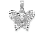 FJC Finejewelers 14k White Gold Bright Cut Butterfly Charm