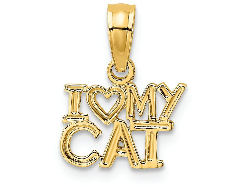 FJC Finejewelers 14k Yellow Gold I Heart My Cat Charm