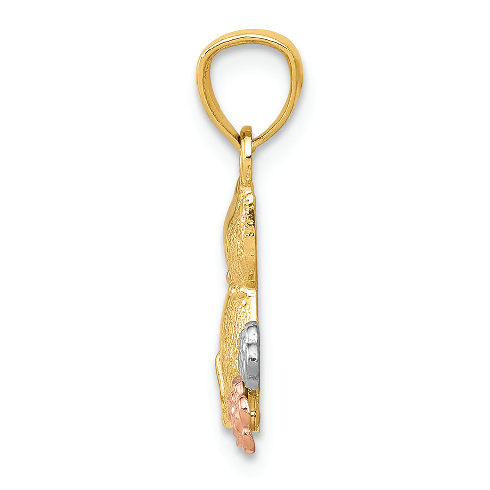 FJC Finejewelers 14k Two-tone Gold with Rhodium Cats Charm