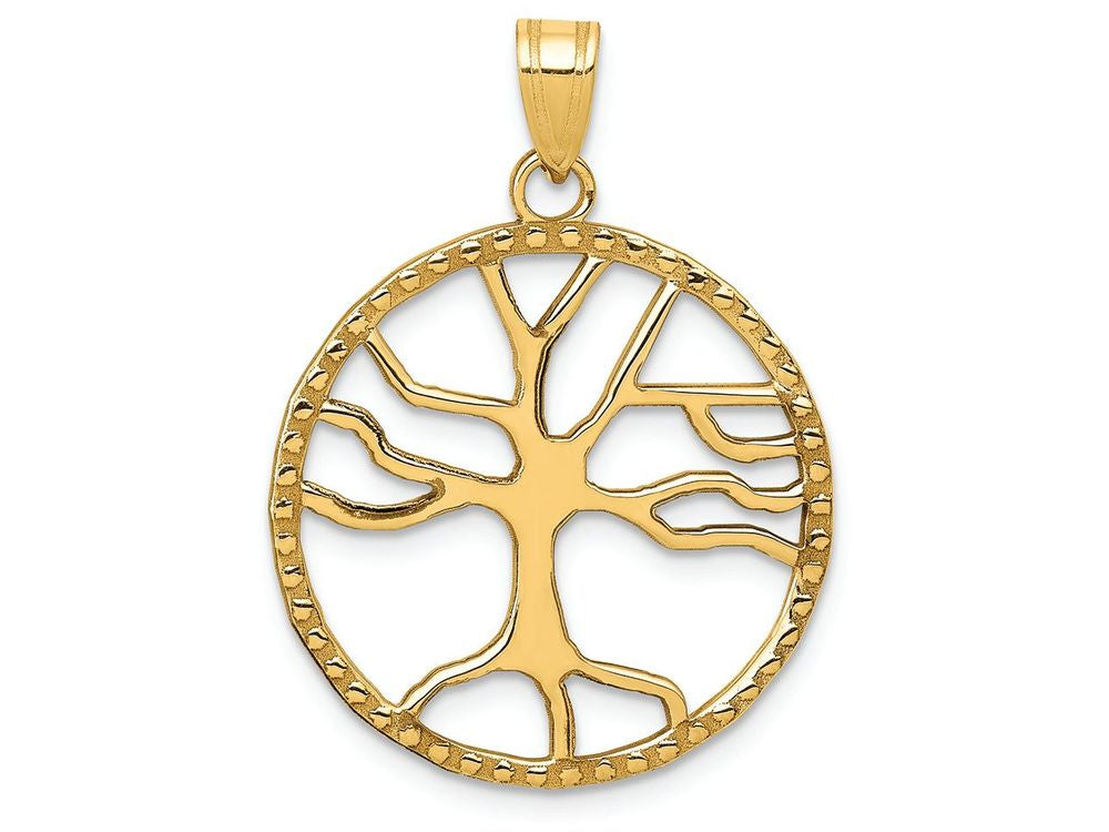 FJC Finejewelers 14k Yellow Gold Tree Of Life In Round Frame Charm