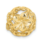 FJC Finejewelers 14k Yellow Gold 3d Cut-out Flower Barrel Slide Charm