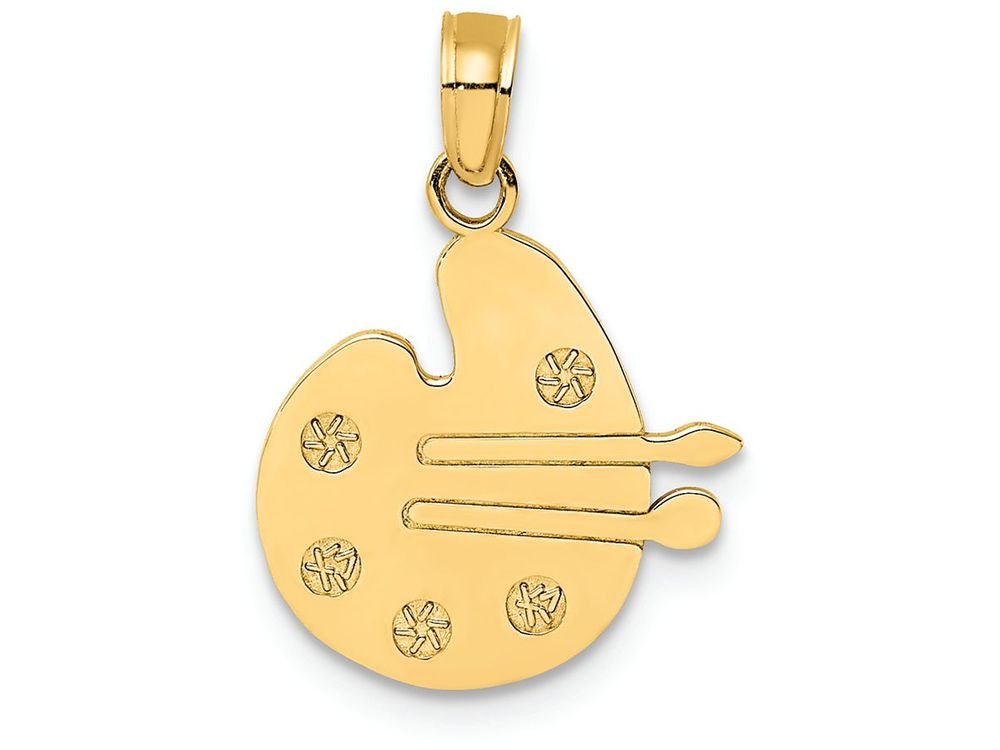 FJC Finejewelers 14k Yellow Gold Paint Pallet And Brushes Charm
