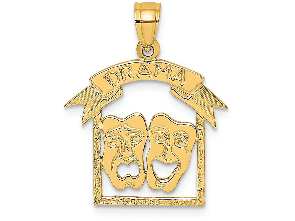 FJC Finejewelers 14k Yellow Gold Comedytragedy Drama Story In Frame Charm