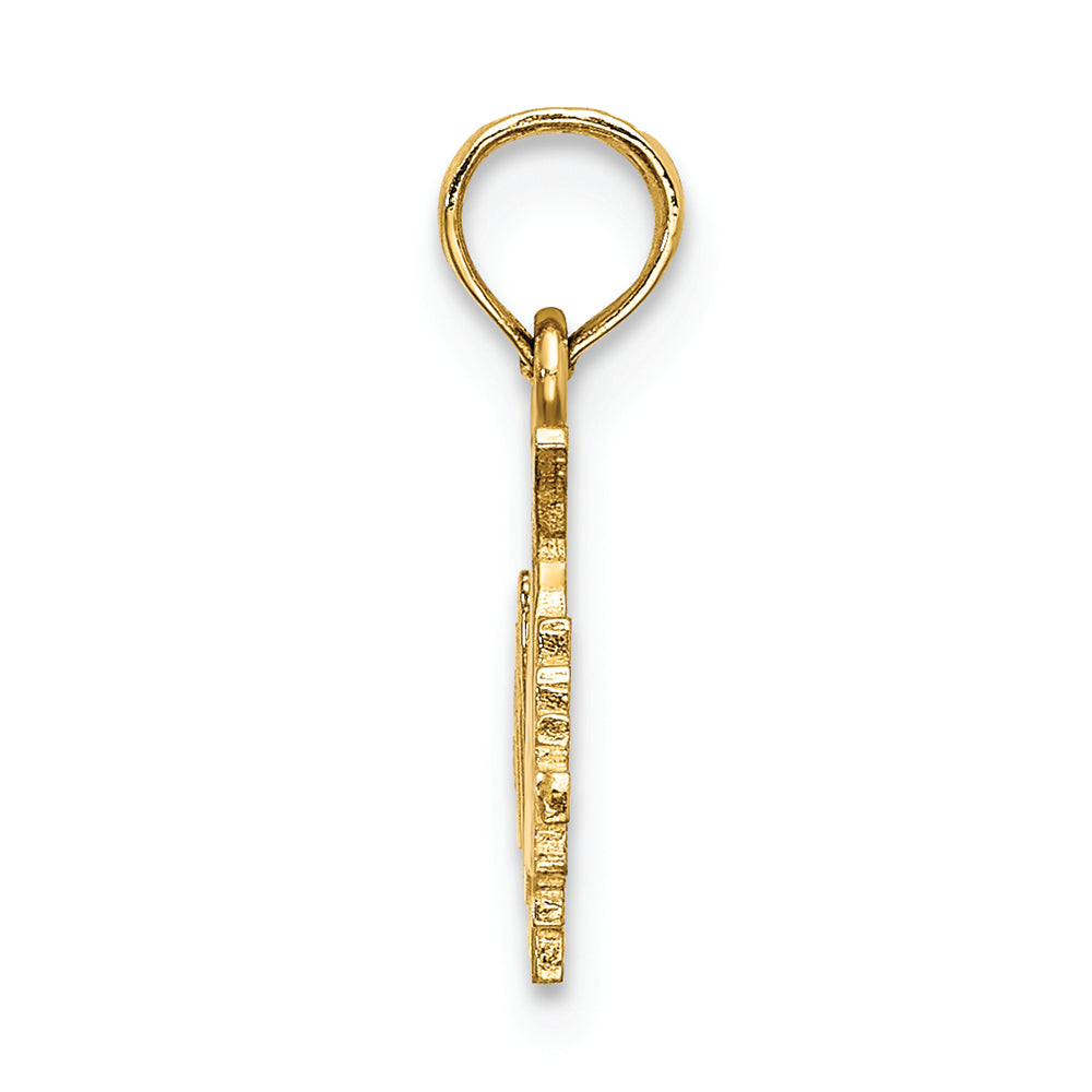 FJC Finejewelers 14k Yellow Gold Hand Holding Barbell Charm